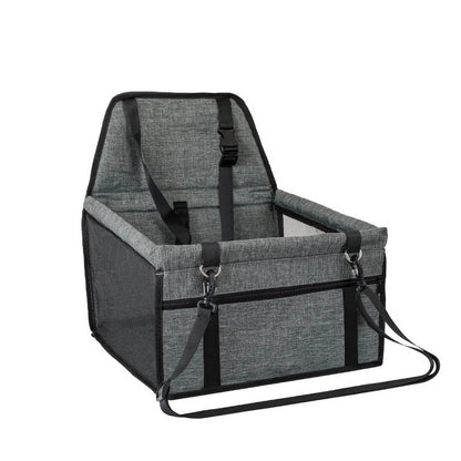 Pet Dog Cat Car Seat Booster for Small & Medium Pets, Portable Breathable Foldable Pet Carrier Seat Safety Anti-Collapse for Travel with Seat Belt, Dark Gray