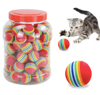 Rainbow Cat Toys Ball | Interactive Pet Play Balls