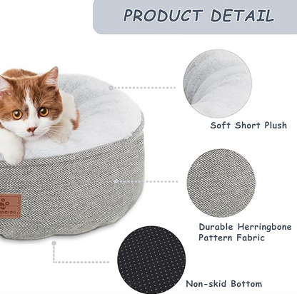 Round Cat and Dog Bed | Washable Pet Bed