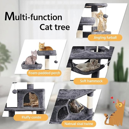68-Inch Cat Tree for Indoor Cats | Multi-Level Cat Tower with 8 Scratching Posts